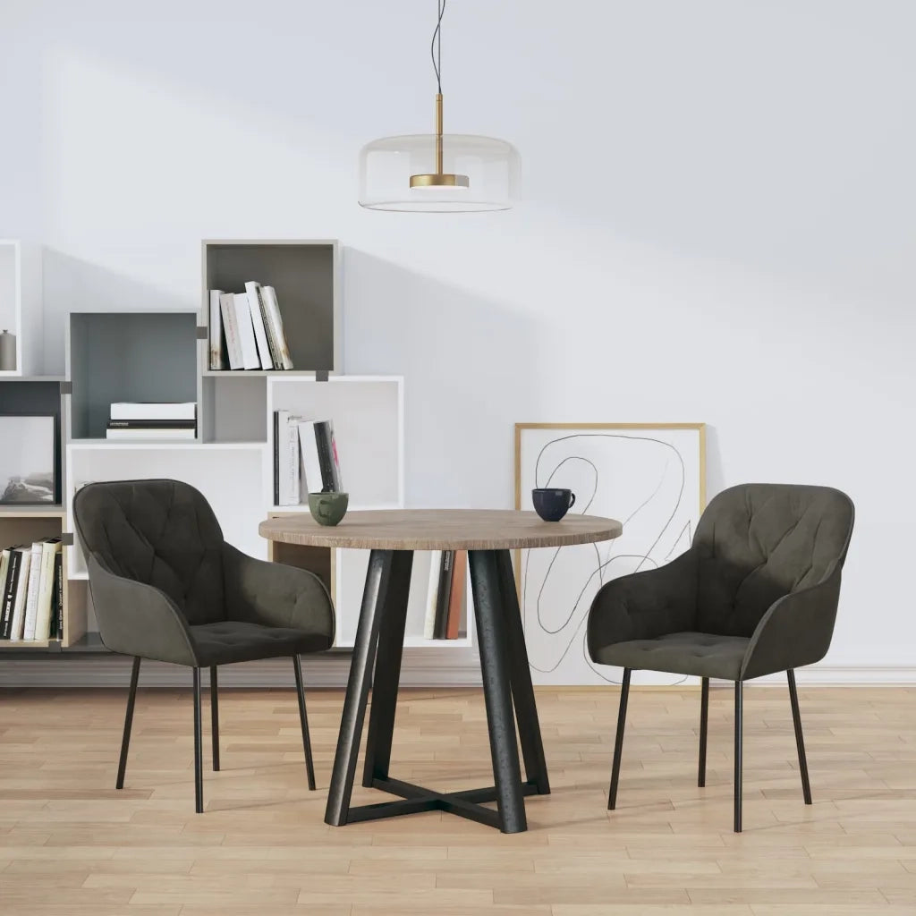 Sedie da Pranzo 2 pz Grigio Scuro in Velluto cod mxl 20714