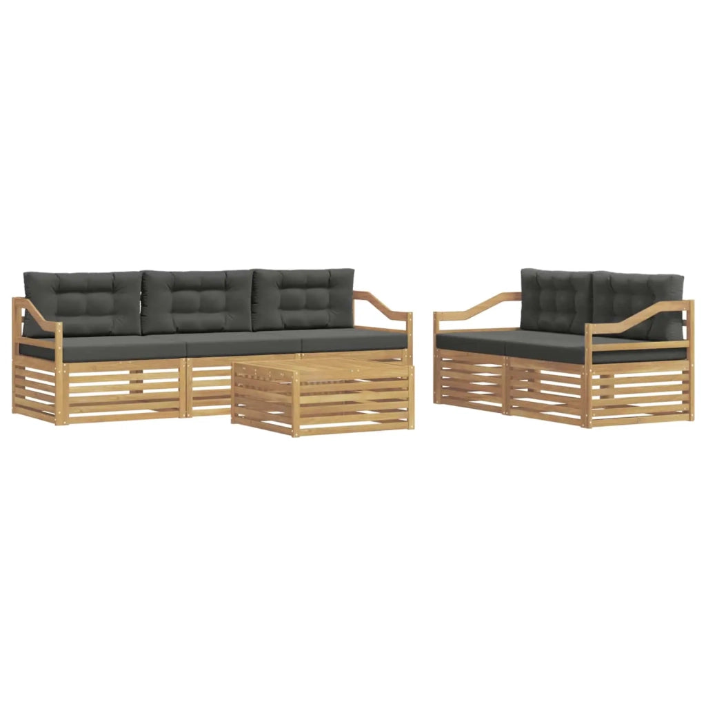 Set di divani da esterno 6 pcs Bianco e Antracite