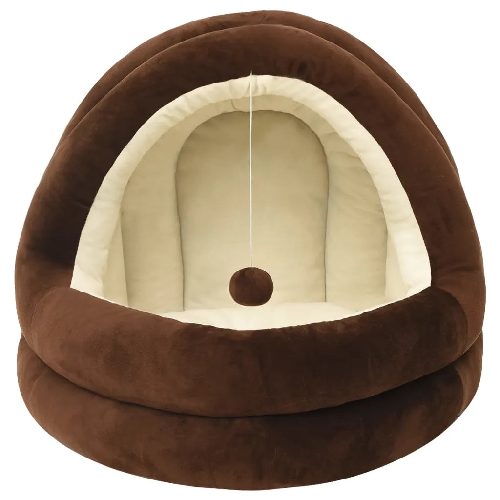 Letto per Gatti 50x50x45 cm Marrone e Crema CFW2556500