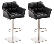 Set 2 sgabelli bar Damaso ecopelle acciaio inox 2