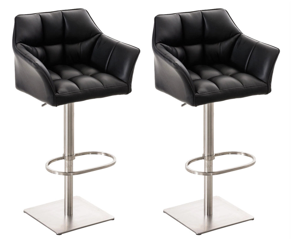 Set 2 sgabelli bar Damaso ecopelle acciaio inox 2