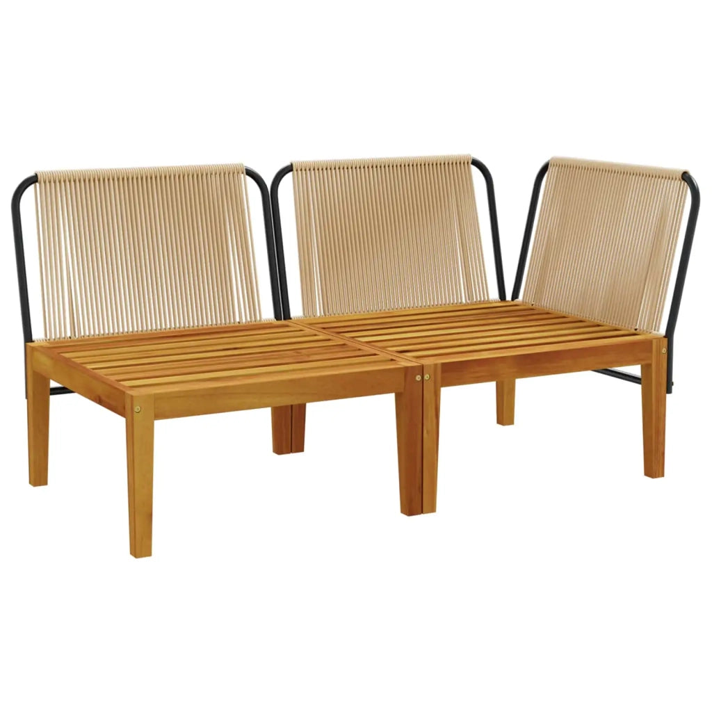 2 pcs Set da Giardino con Cuscini Naturale 42022077