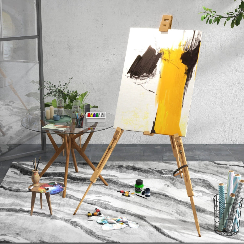 Cavalletto da Pittura Pieghevole in Legno Portatile ¨C Zephmum ¨C Legno Naturale 66x107 cm