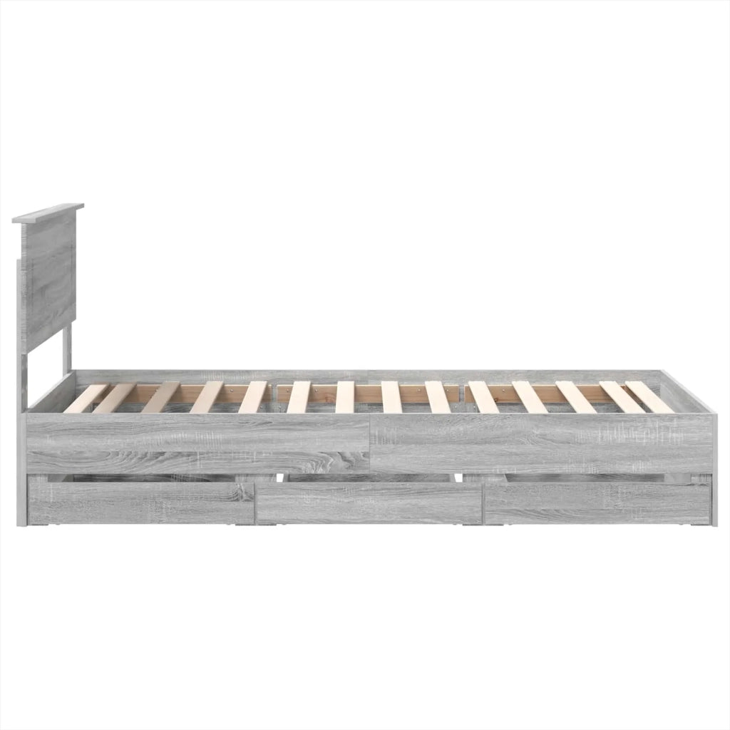 Struttura del letto con cassetto Grigio Sonoma 75 x 190 cm 3408038
