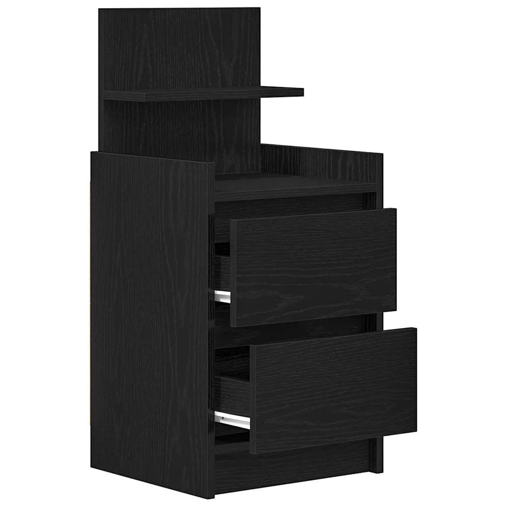 vidaXL Comodino con 2 Cassetti Nero 38x34x80 cm