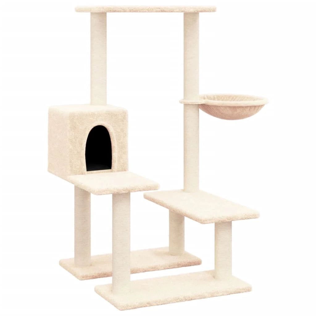 Tiragraffi per gatti torre per arrampicata giocattolo piattaforma per arrampicata con tiragraffi in sisal 94,5 cm crema 02_0022534