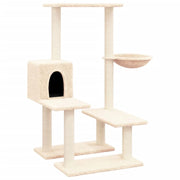 Tiragraffi per gatti torre per arrampicata giocattolo piattaforma per arrampicata con tiragraffi in sisal 94,5 cm crema 02_0022534