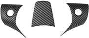 Set di finitura per volante 3 pezzi - Fibra di carbonio lucido/mat - Accessori interni - Protezione - Facile da installare - Custodia del volante