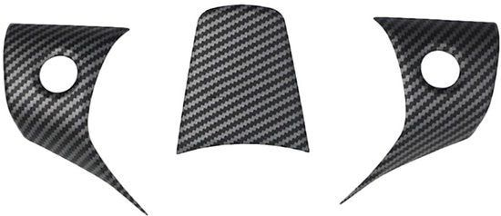 Set di finitura per volante 3 pezzi - Fibra di carbonio lucido/mat - Accessori interni - Protezione - Facile da installare - Custodia del volante