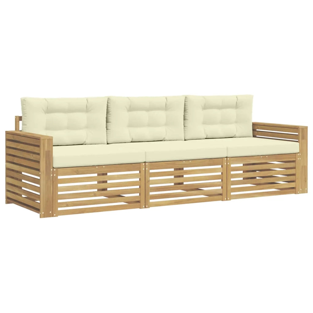 Set di divani da esterno 3 pz Bianco e Crema 3389970