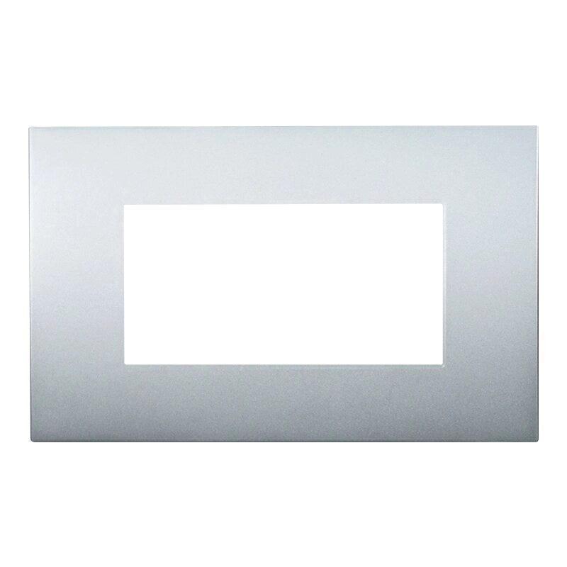 Placca Plastica Serie Venus 4P Colore Silver Compatibile Con Vimar Arke