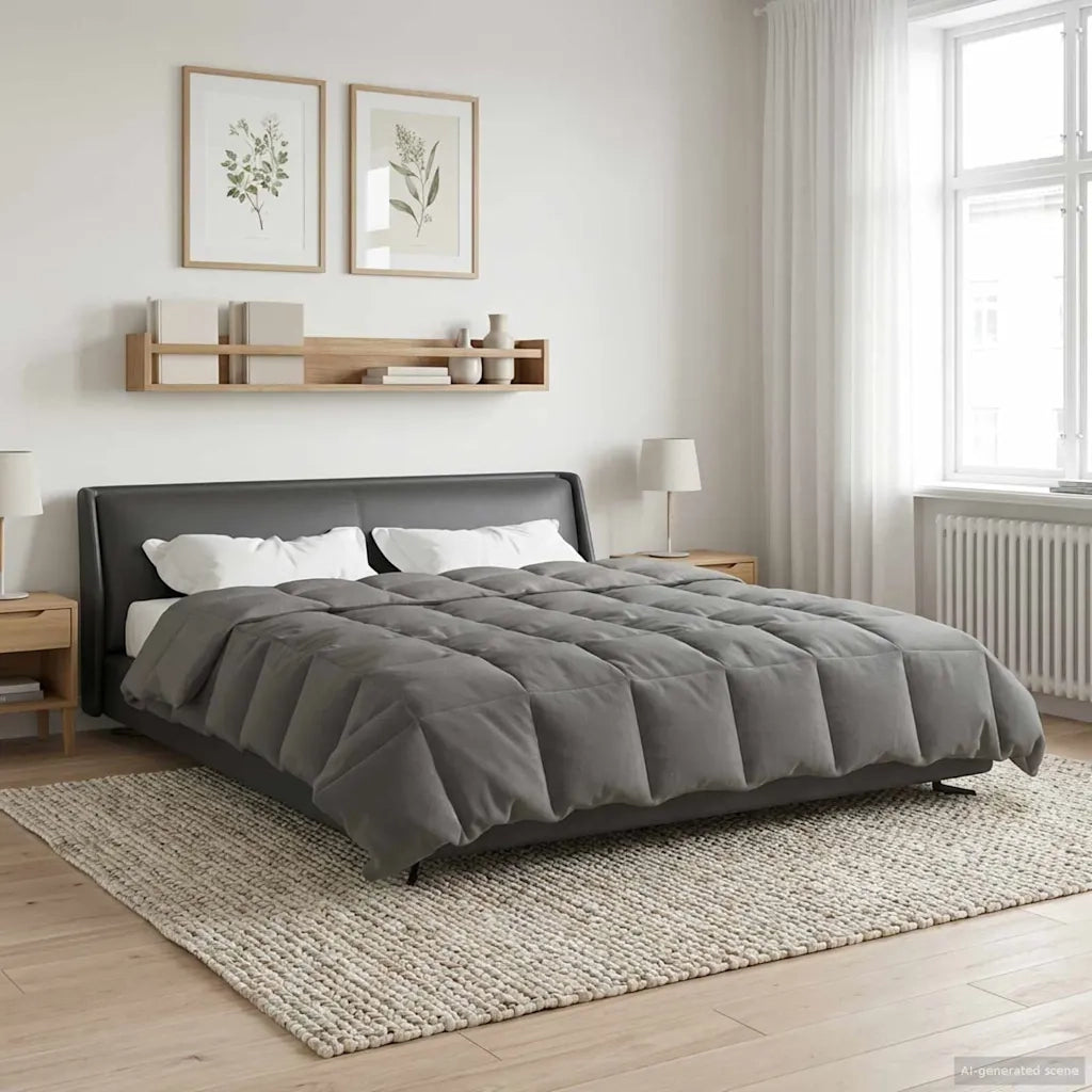 Duvet Estivo Trapuntato Grigio chiaro 240 x 260 cm Microfibra 42025928