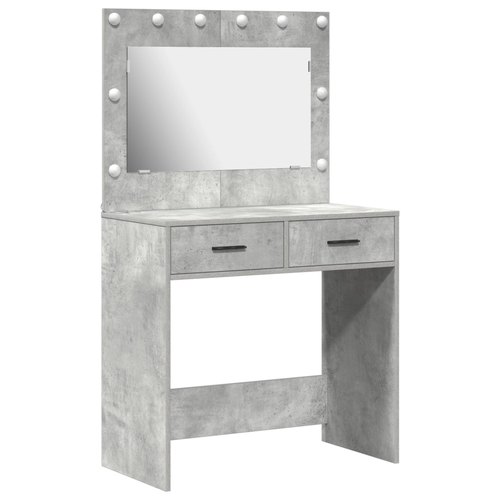 Toeletta  con luci LED Grigio cemento 78,5x41x135 cm