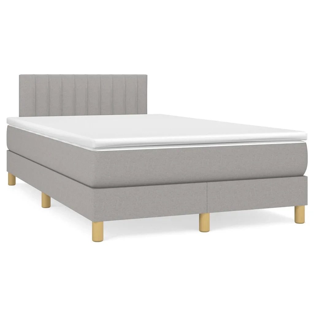 Letto a Molle Materasso e LED Grigio Chiaro 120x190 cm Tessutocod mxl 87171