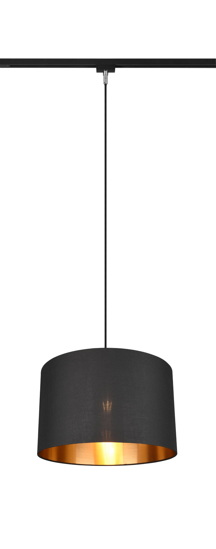 Lampada a Sospensione da Interno  E27 in Tessuto Nero Oro