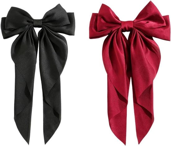 Spazzola Plus con filo - Seta satinata - Accessori capelli per donne - Adulti - Nero e rosso