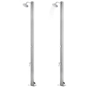 Doccia da Giardino con Base Marrone 220 cm in Acciaio Inox 3070778