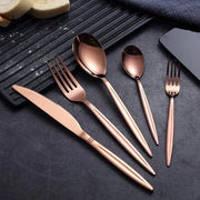 Set di posate in titanio rosé dorato, set di posate in acciaio inossidabile rosé dorato, set di posate in ottone per 6 persone