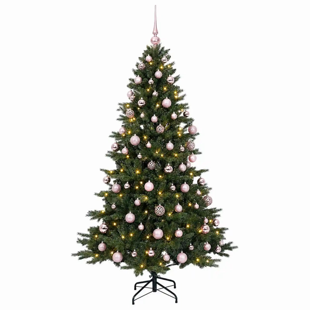 Albero di Natale artificiale con palline 210 cm 300 LED 3466667