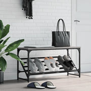 Scarpiera-Scaffale per scarpe Grigio Sonoma 90x30x45 cm in Legno Multistrato
