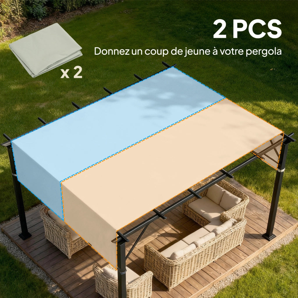 Telo Pergola Retrattile ¨C zephmum ¨C Grigio Chiaro 4.9x1.2m Polyester