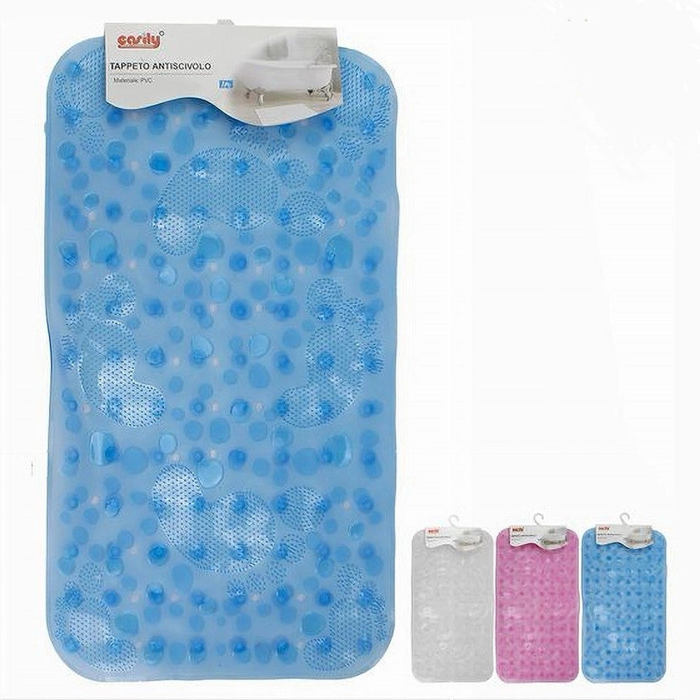 Trade Shop - Tappeto Tappetino Pvc Antiscivolo Vasca Bagno Doccia 66x37cm 59629 Sassi Impronte -