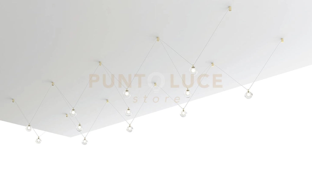 ALADINO SOSPENSIONE 12 LUCI  VETRO TRASPARENTE D.15CM ATTACCO G9