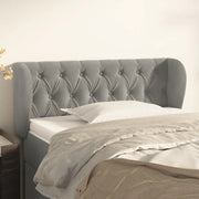 Testiera ad Orecchio-Testata con Orecchie Grigio Chiaro 103x23x78/88 cm in Velluto 687754