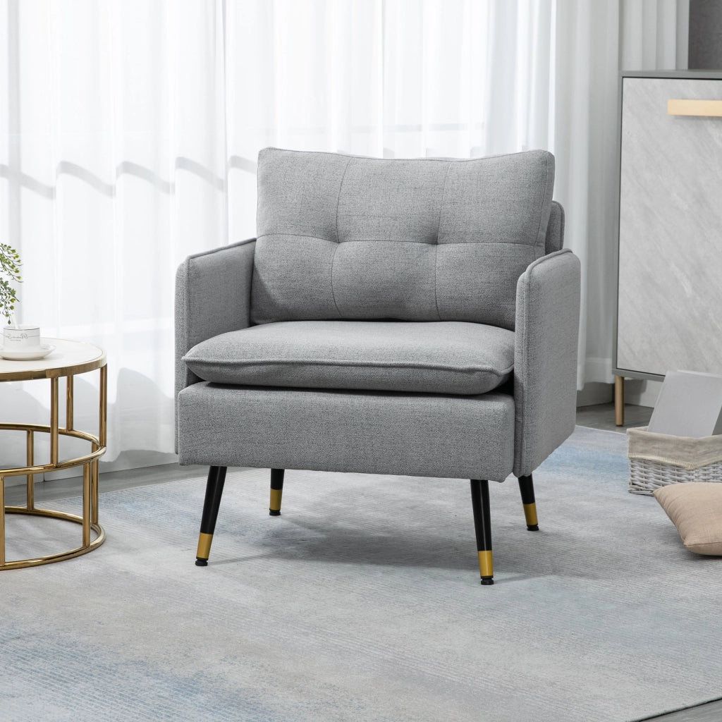 Poltrona Moderna in Tessuto ¨C Zephmum ¨C Grigio 72x70x80