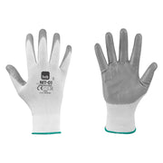 GUANTI NITRILE/POLIESTERE 'NIT-01 HOB SPECIAL' Tg. 8 - colore bianco/grigio- 12 coppia  - NERI