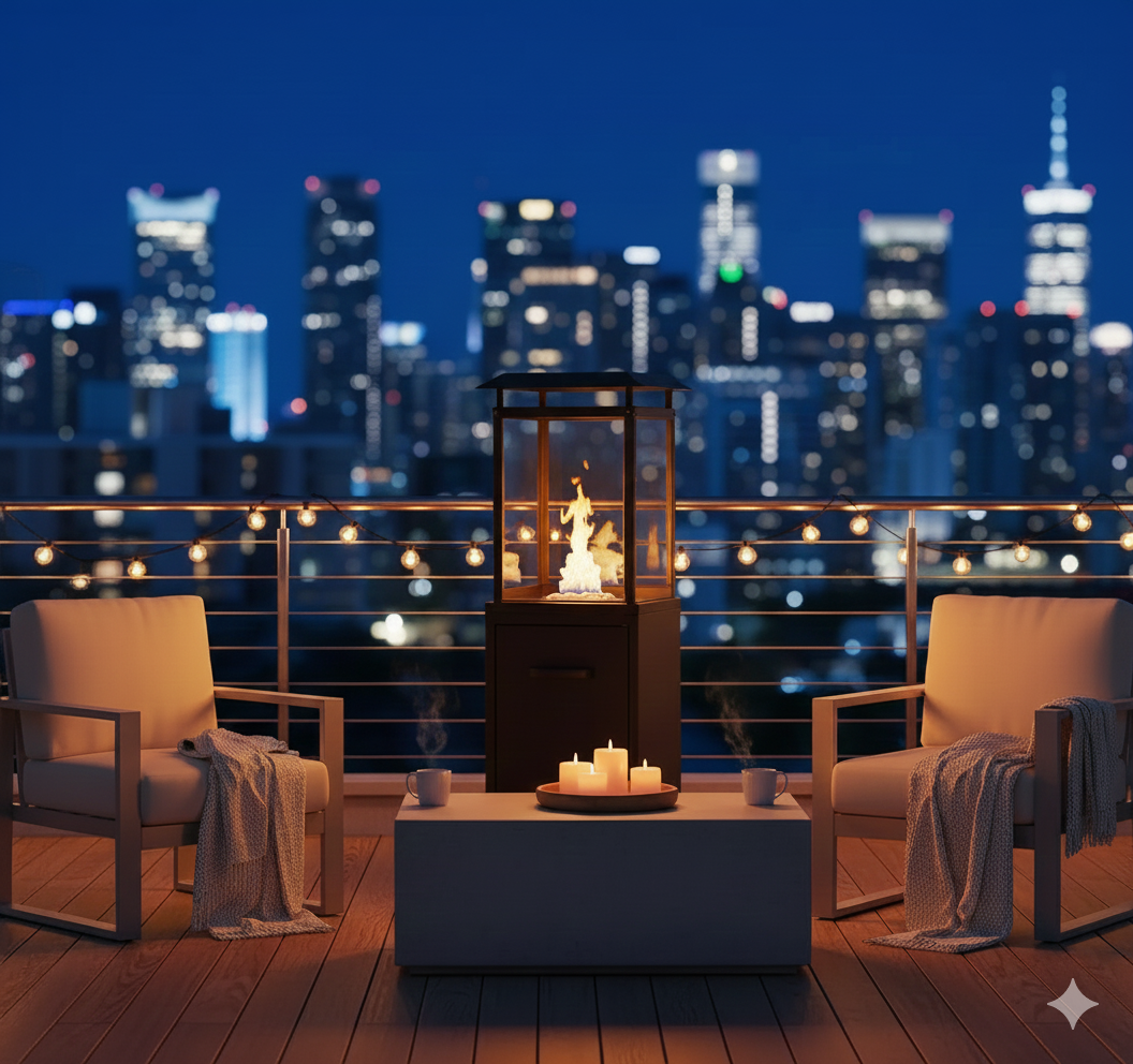 Stufa a Gas da Esterno Raven 8kW Riscaldatore a Propano con Copertura Nero