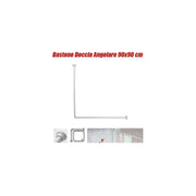 Trade Shop - Telaio Tenda Tende Bastone Asta Doccia E Vasca Da Bagno Colore Bianco 90 X 90 Cm -