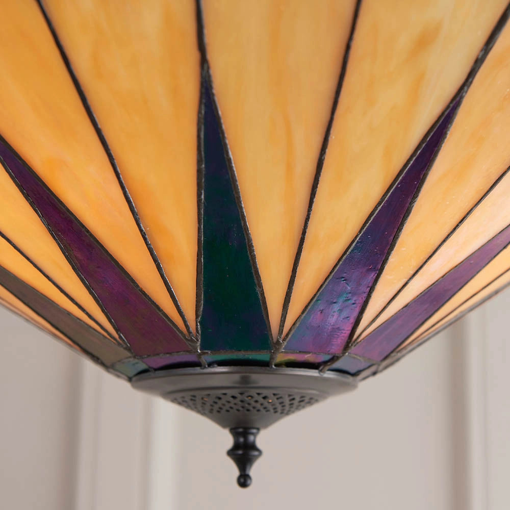 Plafoniera Tiffany DARK STAR vetro multicolor Ø49cm 3xE27