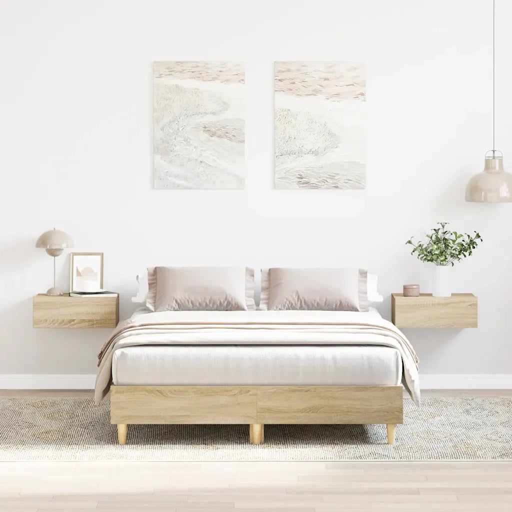vidaXL Giroletto senza Materasso Rovere Sonoma 140x190cm in Truciolato