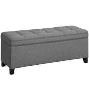 Pouf contenitore imbottito in tessuto ¨C zephmum ¨C grigio scuro 120x40x48 cm