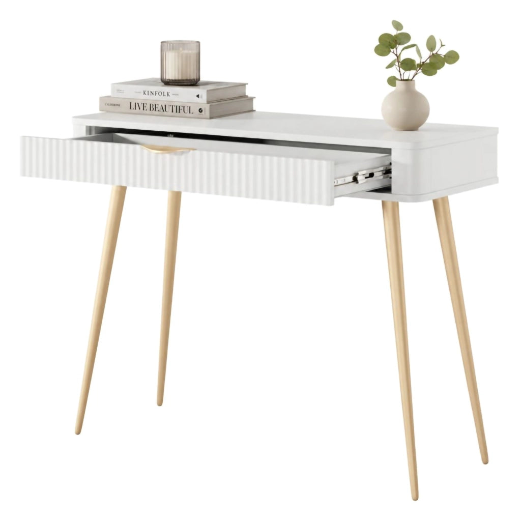 Mobile da Trucco Katerara, Toeletta un Cassetto, 100x38x78h cm Bianco