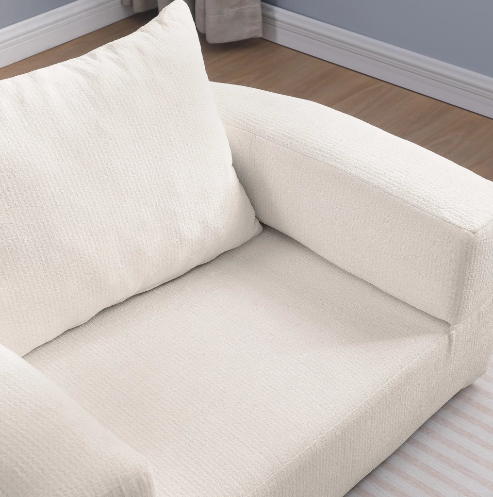 Divano modulare in ciniglia beige