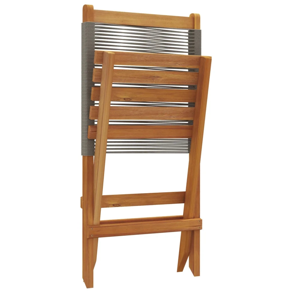 vidaXL Sedie da Giardino Pieghevoli 6pz Grigie Legno Massello Acacia