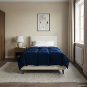 Duvet Estivo Trapuntato Blu Scuro 155 x 200 cm Microfibra 42025967