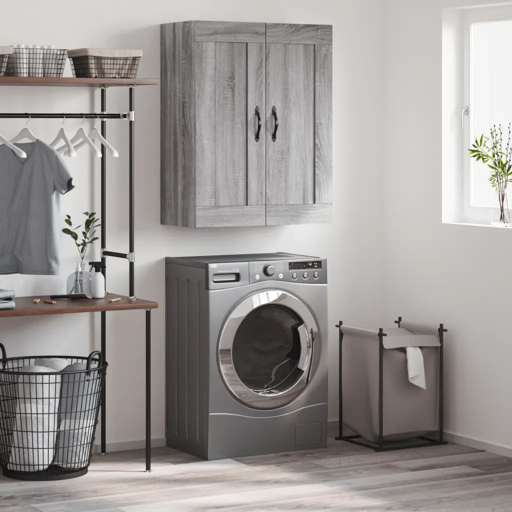Mobile a Parete Grigio Sonoma 69,5x34x90 cm Legno Multistrato 830378