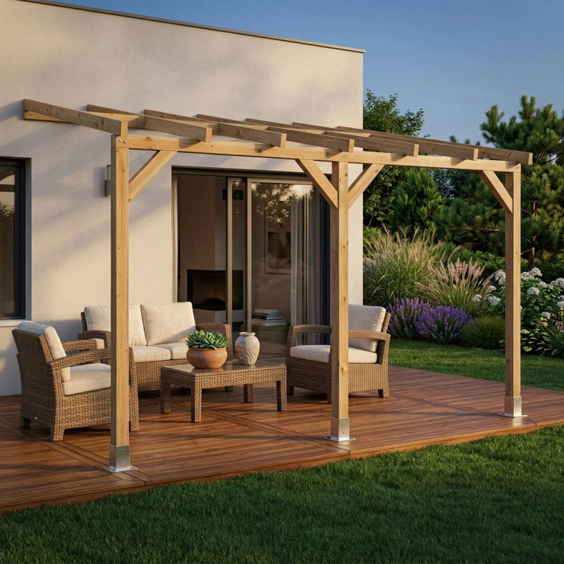 Tetto Couv'TerrasseÂ® in Legno 3x6,8m - senza tetto