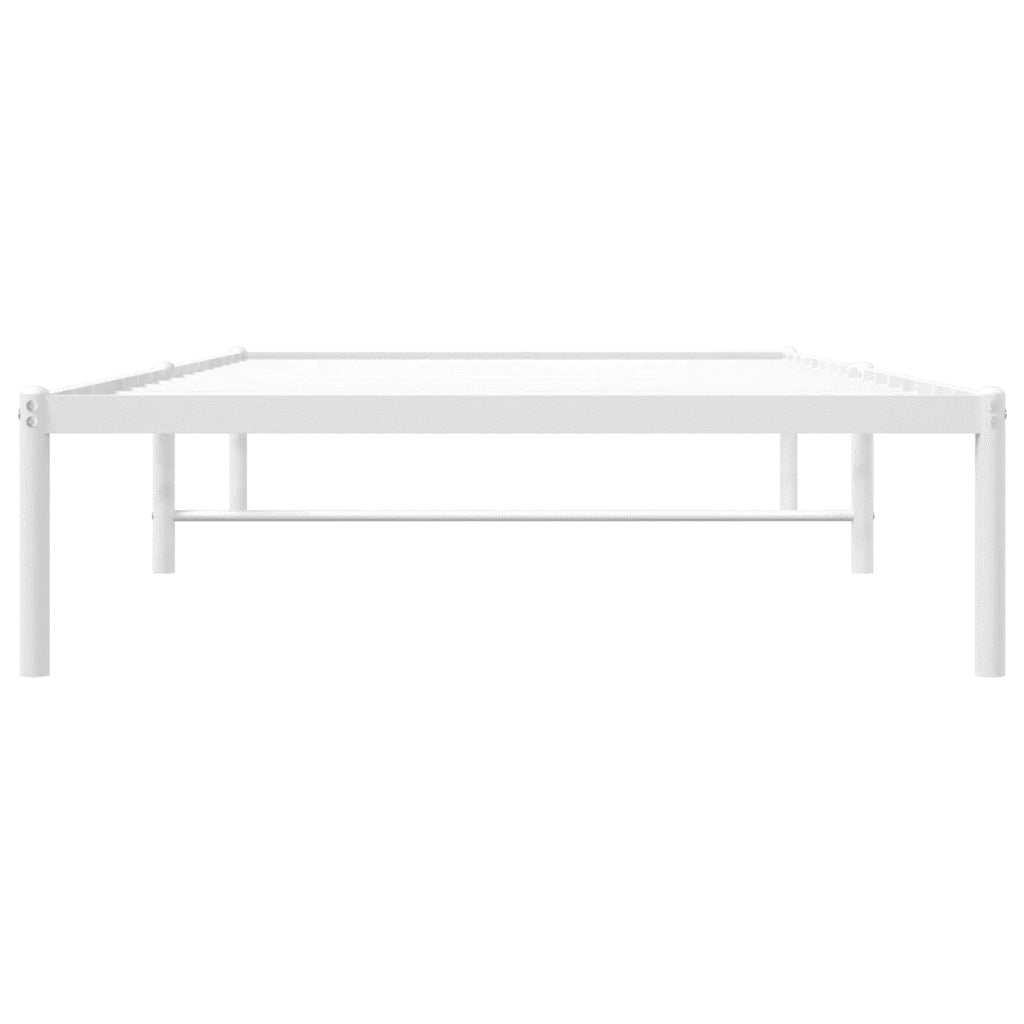 Letto singolo | Letto per adulti | Giroletto in Metallo Bianco 100x200 cm