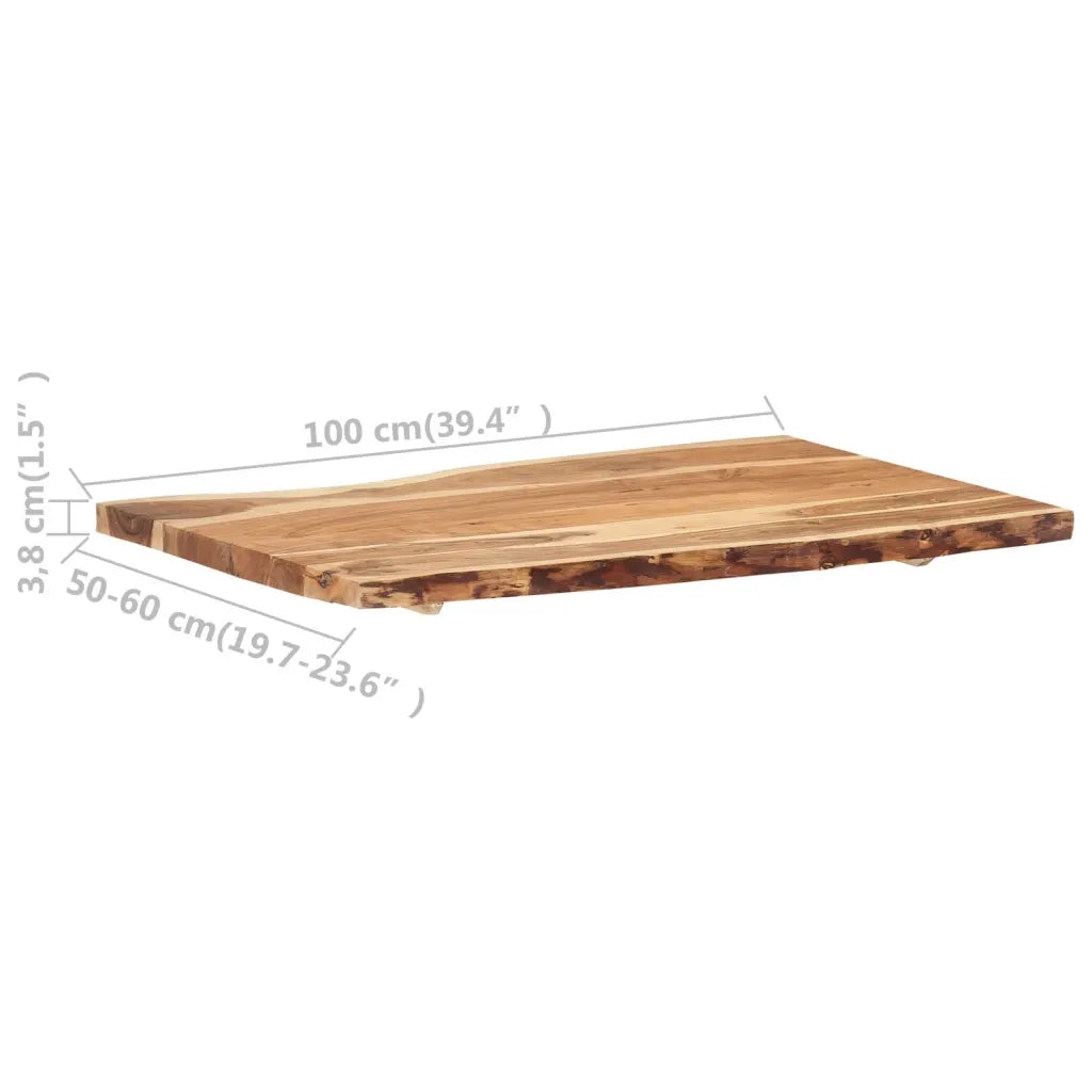 Piano del Tavolo in Legno Massello di Acacia 100x(50-60)x3,8 cm 286332