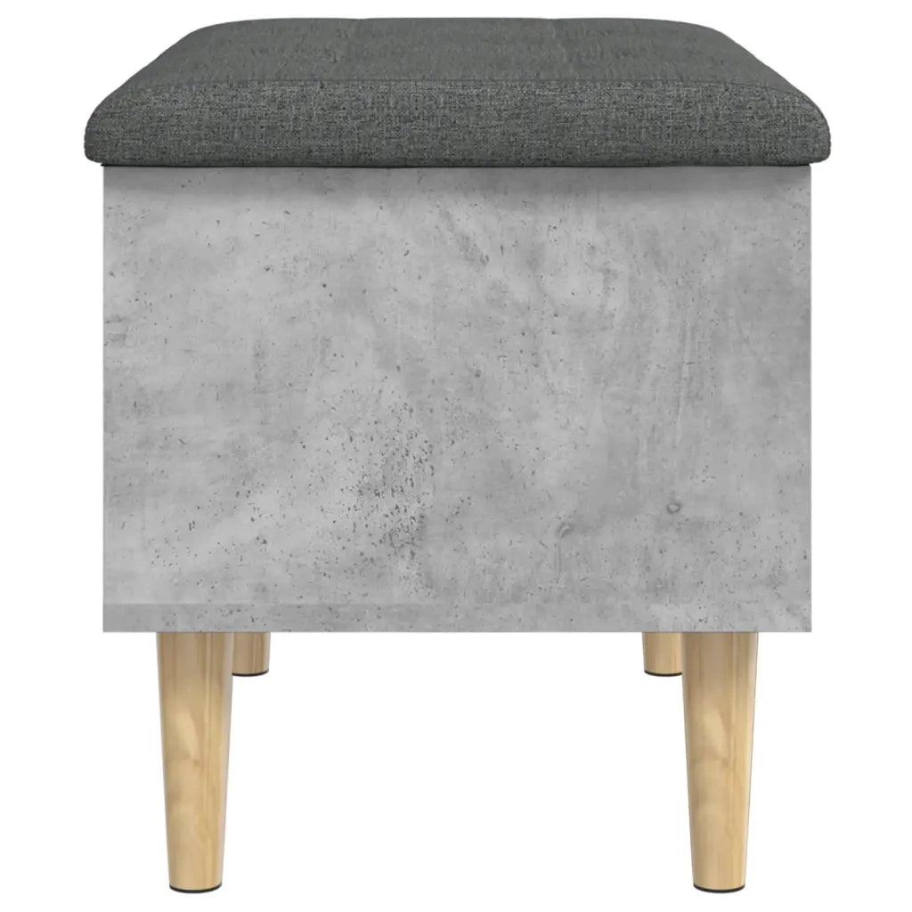 Panca Portaoggetti-Sgabello-Panca con Contenitore Grigio Cemento 62x42x46 cm Legno Multistrato