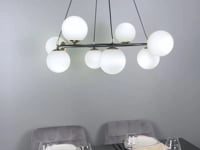 Lampadario sospeso Azura 8 luci nero opale Emibig 1295/8
