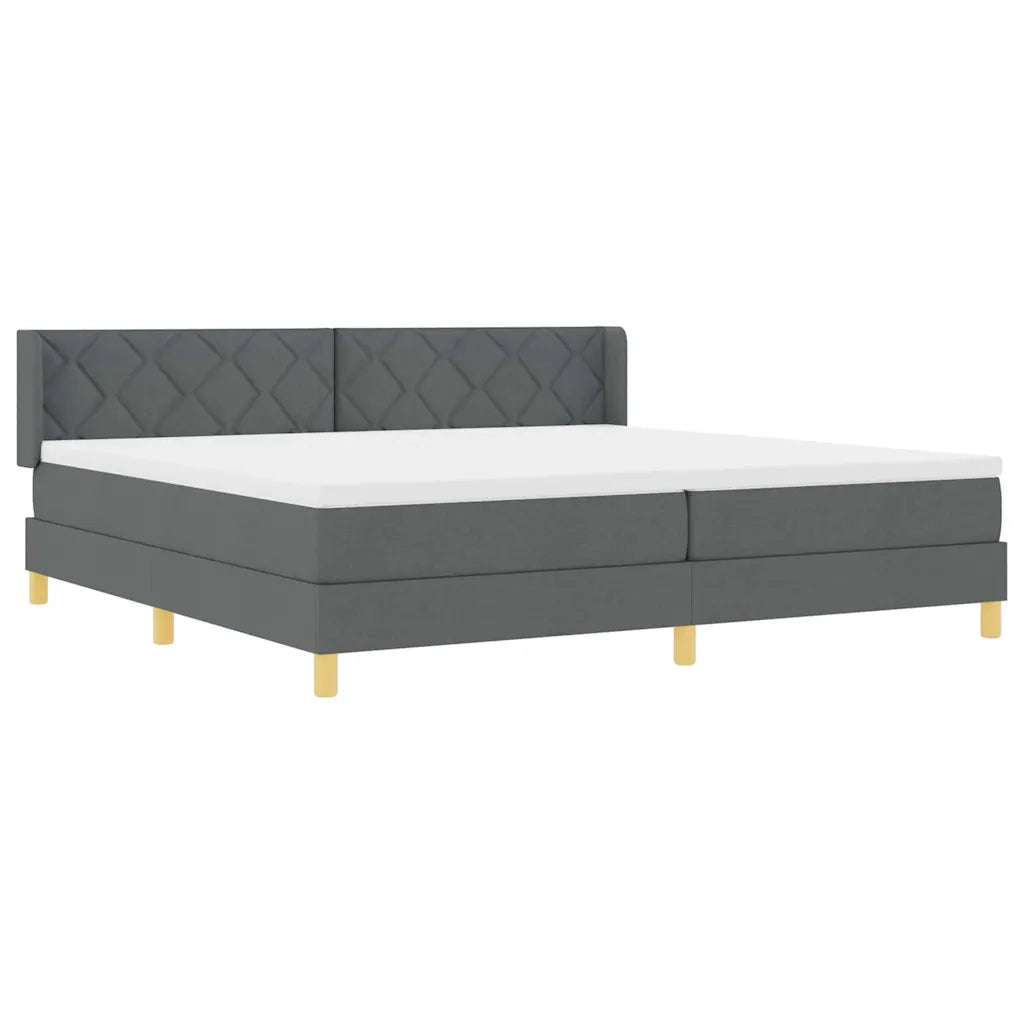 Letto a molle con materasso Grigio scuro 200 x 200 cm Tessuto 3341378