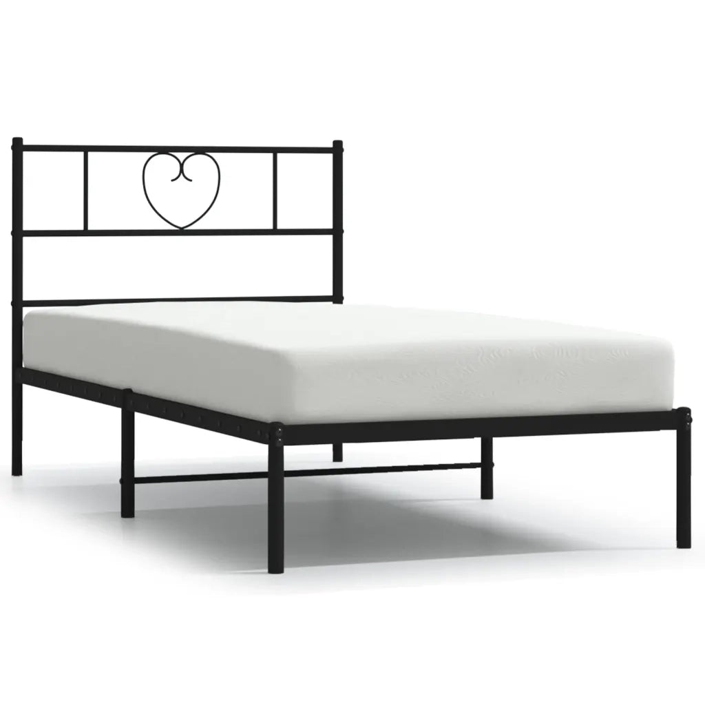 Giroletto con Testiera in Metallo Nero 107x203 cm