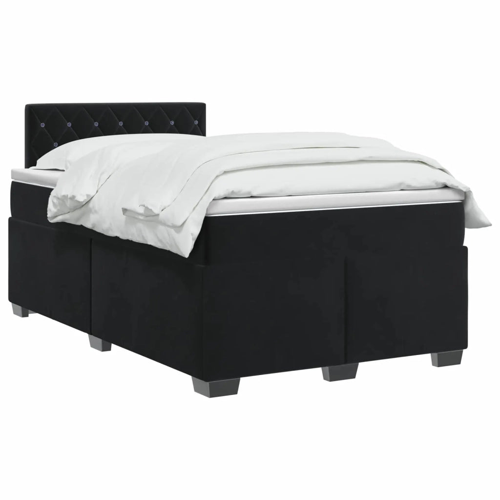 Letto box spring con materasso Nero 120 x 190 cm Velluto 3450670