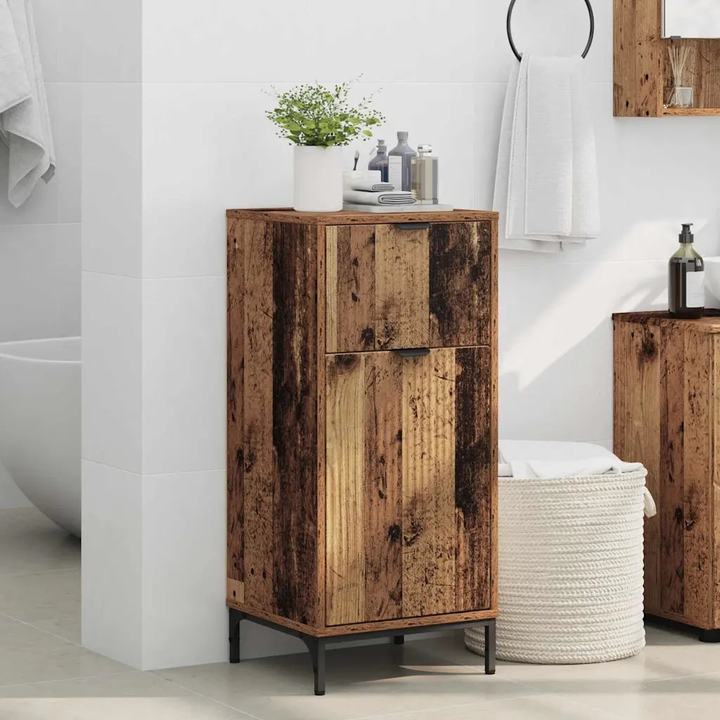 Mobile da Bagno con cassetto Legno vecchio 39,5 x 36 x 88 cm 883402