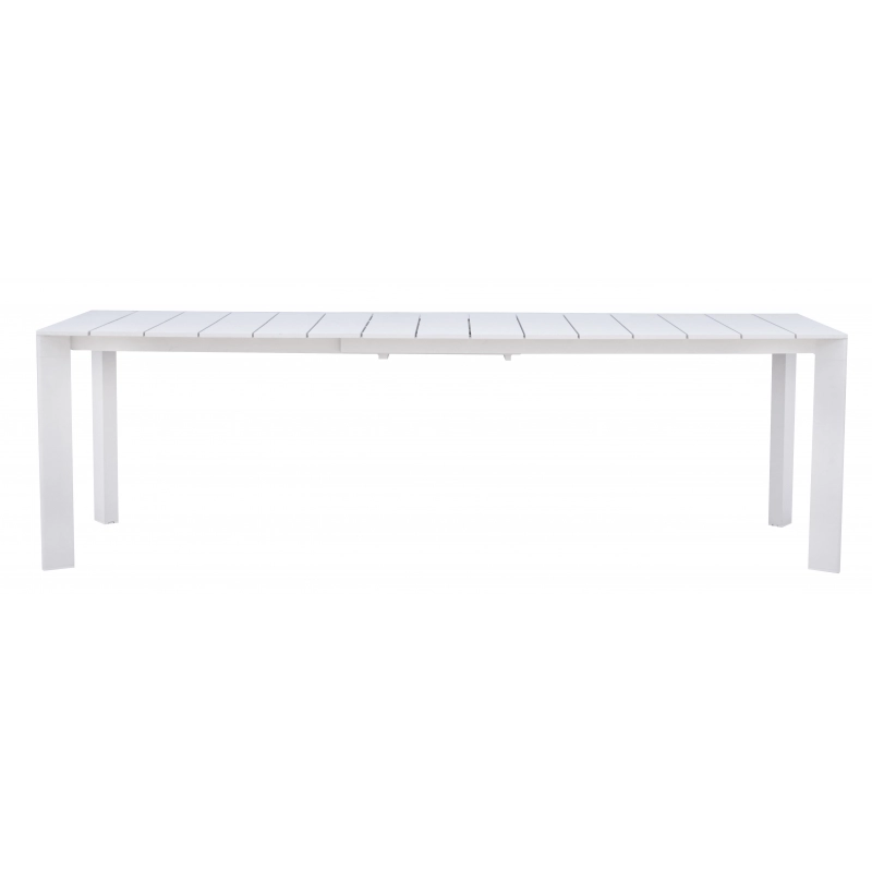 Tavolo Anzio Allungabile 165/250 X 90 Cm - Allungo Con Gambe Scorrevoli - Bianco Moia